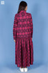 Cambric Cotton Long Martini Dress In Graphic Print